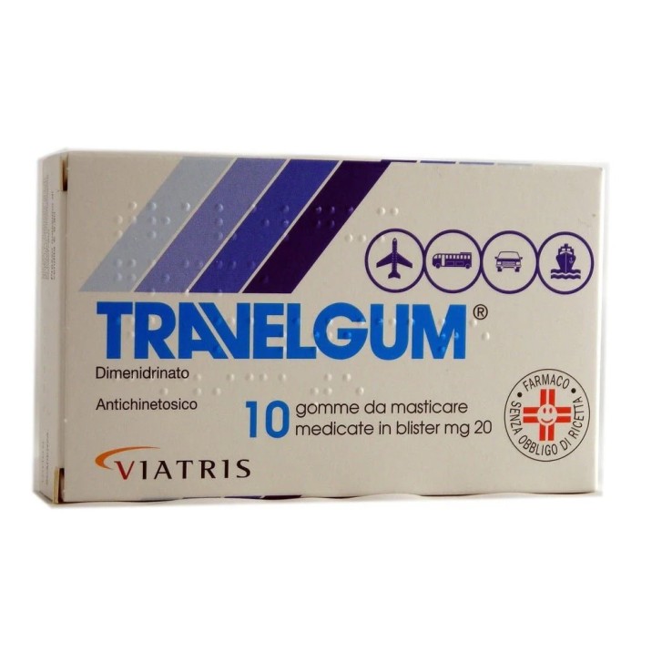 Travelgum 20 mg Gomme da Masticare Medicinale Cinetosi - TRAVELGUM Travelgum 20 mg Gomme da Masticare Medicinale Cinetosi - TRAVELGUM