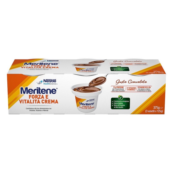 Meritene Crema Dessert Cioccolato Iperproteica e Ipercalorica 3x125g - Meritene