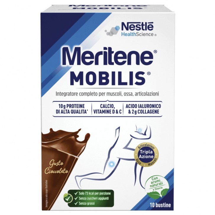 Meritene Mobilis Cioccolato Integratore per Ossa e Articolazioni 10 Bustine - Meritene