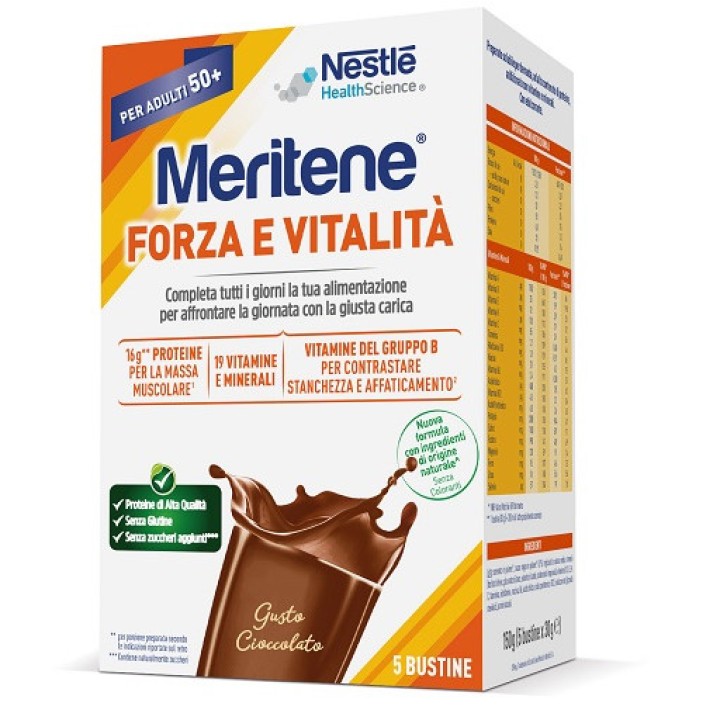 Meritene Forza e Vitalità Cioccolato 5 Bustine da 30 G - Meritene