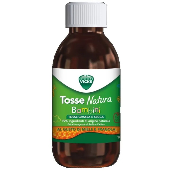 Vicks Tosse Natura Bambini Sciroppo per Tosse Grassa e Secca 140ml - Vicks