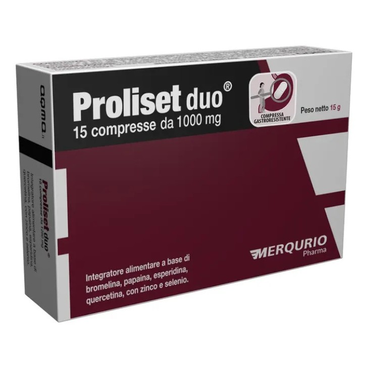 Proliset Duo Integratore Alimentare con Bromelina Papaina Quercetina 15 Compresse - PROLISET