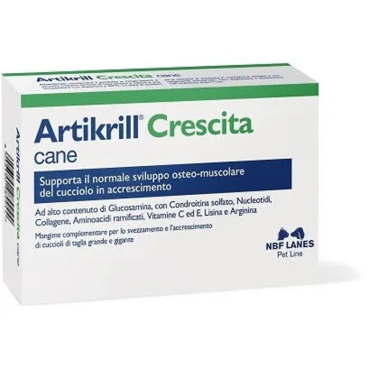 Artikrill Crescita Mangime Complementare per Cani Cuccioli Taglia Grande e Gigante 60 Compresse - Artikrill