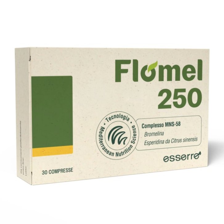 Flomel 250, 30cpr Integratore Alimentare con Bromelina ed Esperidina - Esserre Pharma