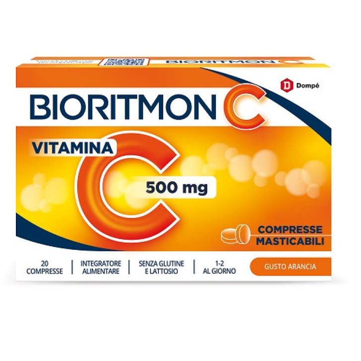 Bioritmon C 500 Vitamina C Integratore Masticabile Gusto Arancia - 20 Compresse - Bioritmon