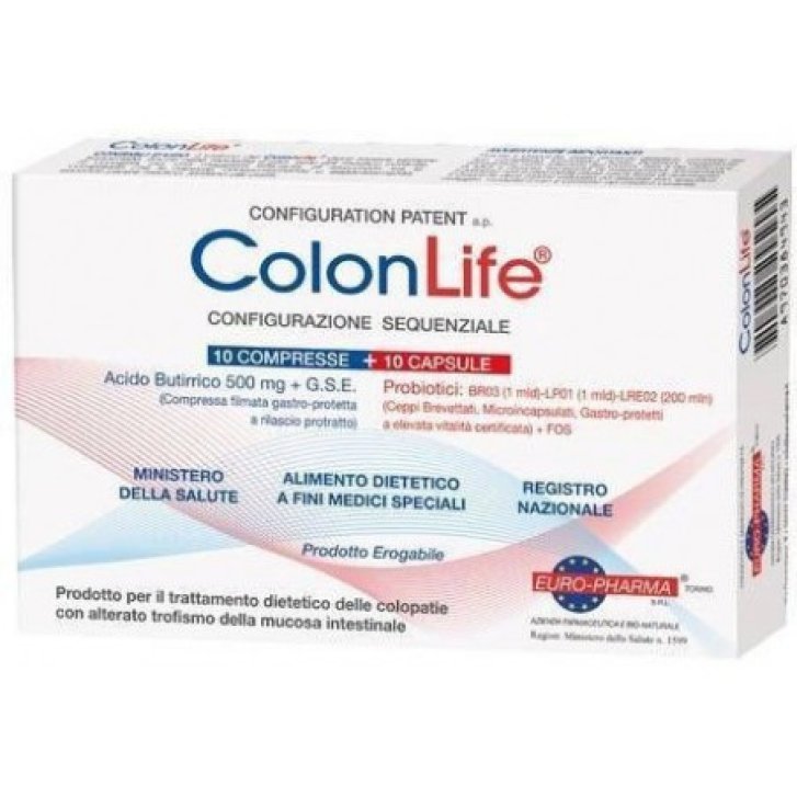 ColonLife Integratore per Colopatie 10 Compresse + 10 Capsule - Euro-Pharma