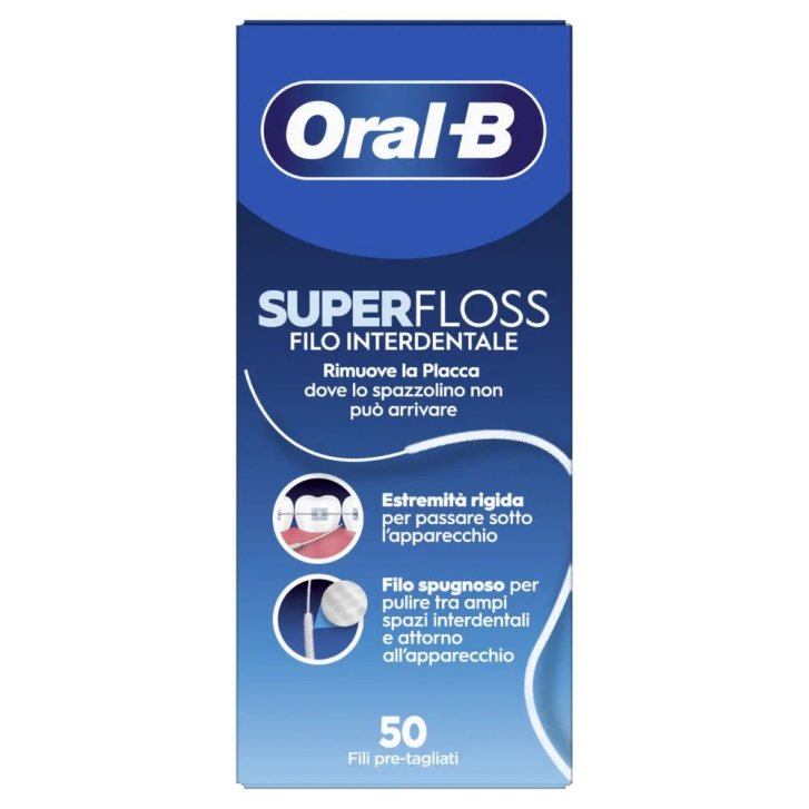 Superfloss Filo Interdentale Per Ponti e Apparecchi Ortodontici 50 Pezzi - Oral-B