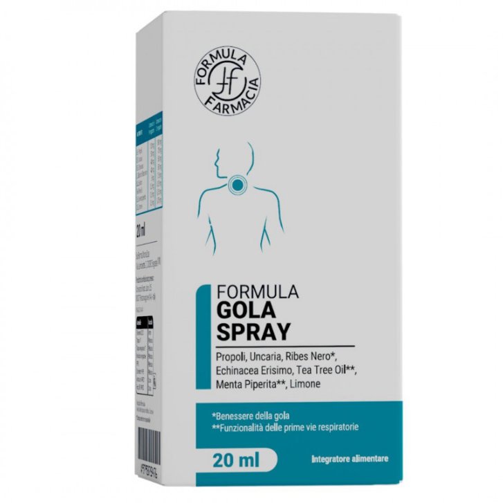 Formula Gola Integratore Benessere Gola Adulti Spray 20ml - Formula Farmacia Formula Gola Integratore Benessere Gola Adulti Spray 20ml - Formula Farmacia