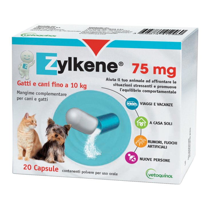 Zylkene Mangime Complementare Cani/Gatti 75mg 20 Capsule - Vetoquinol