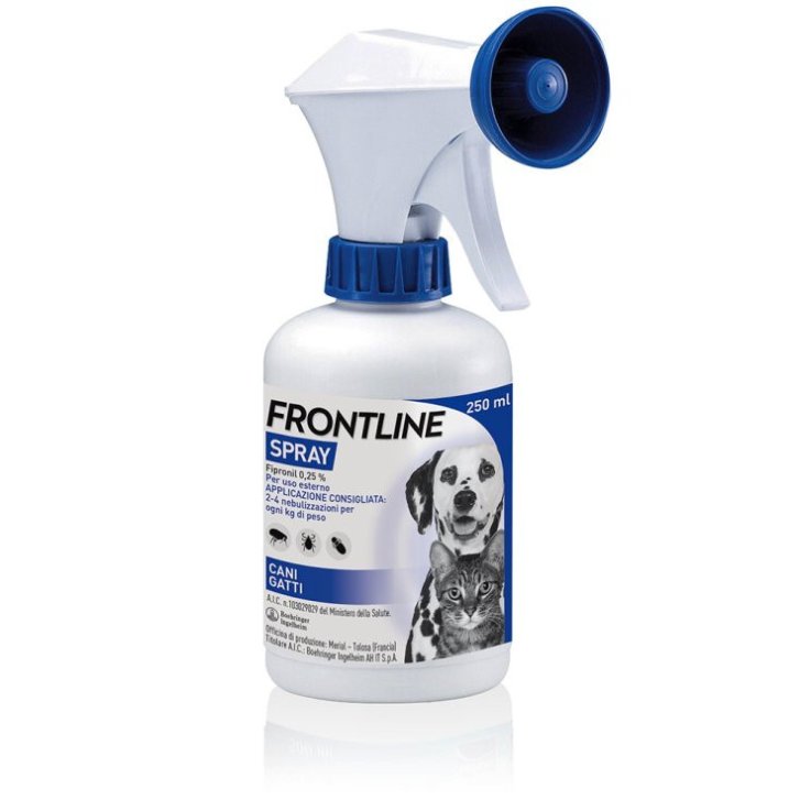 Frontline Spray Antipulci, Zecche e Pidocchi per Cani e Gatti 250ml - Frontline