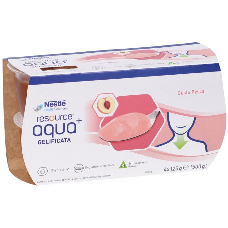 Resource Aqua+ Pesca Idratante per Disfagia 4x125g - Nestlé