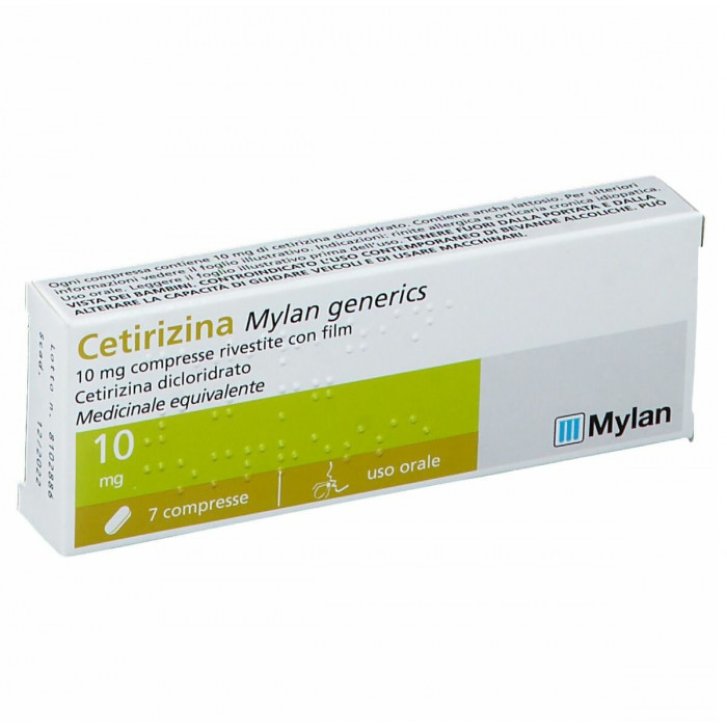 Cetirizina Mylan Generics 10mg Antiallergico 7 Compresse Rivestite - Mylan