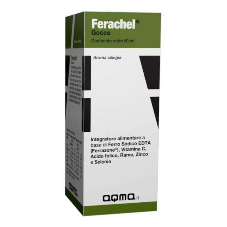 Ferachel Gocce, Integratore di Ferro e Vitamine Aroma Ciliegia 50 ml - AQMA ITALIA Srl
