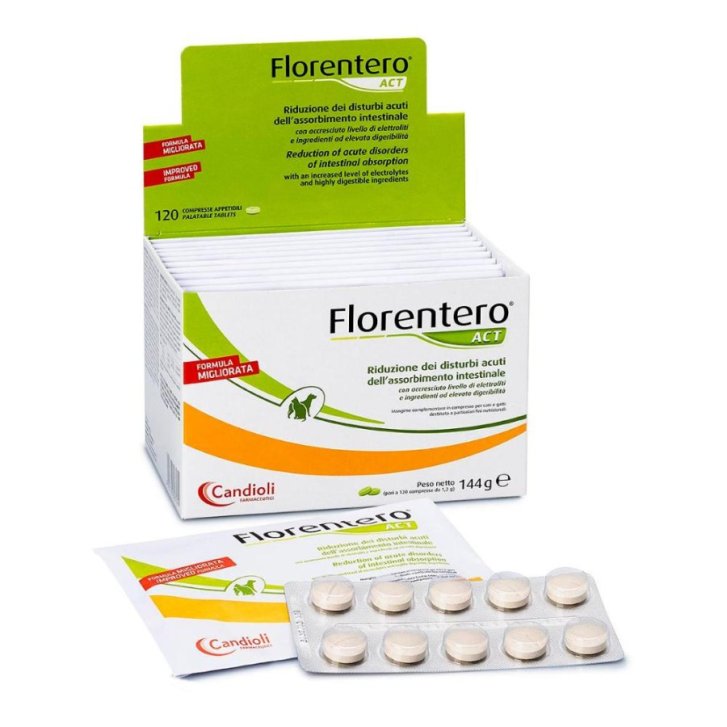 Florentero Act Mangime Complementare per Cani e Gatti 120 Compresse - Florentero