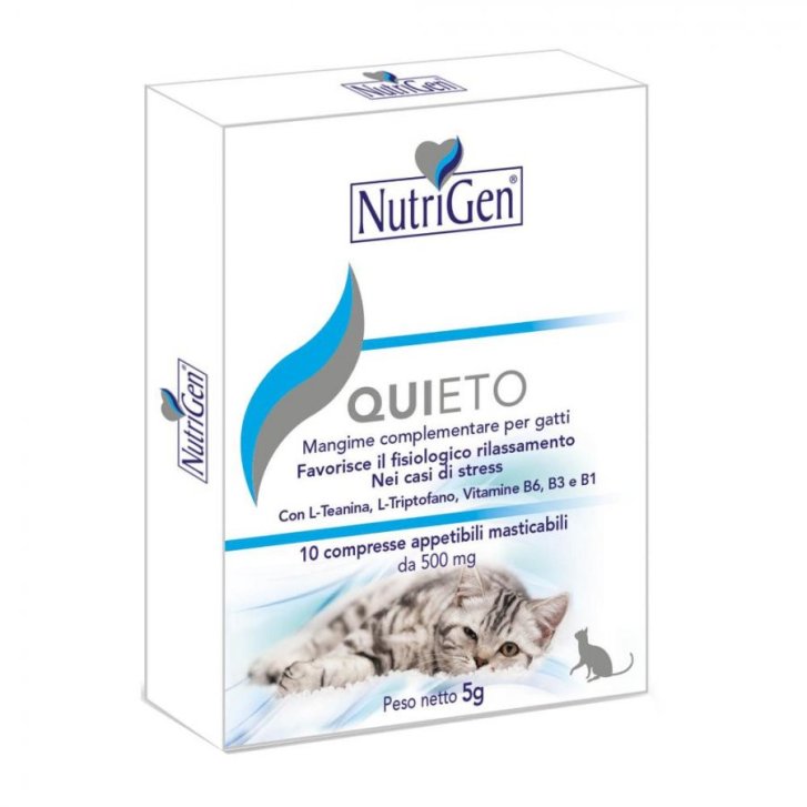 Quieto Gatto Integratore Calmante per Gatti contro Stress e Ansia 10 Tavolette - Nutrigen