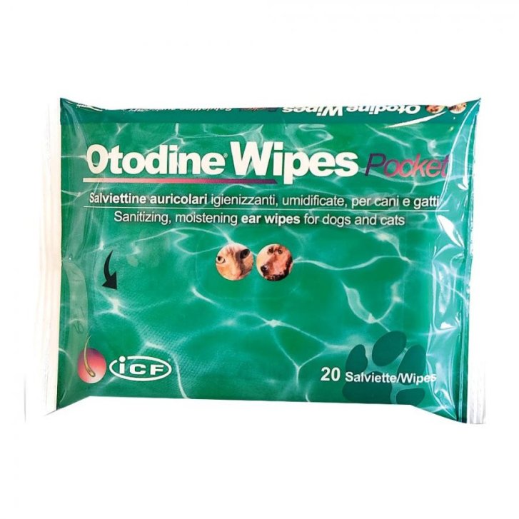 Otodine Wipes Pocket Salviettine auricolari per cani e gatti 20 pezzi - Nextmune Italy