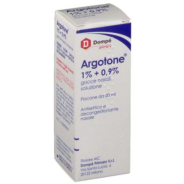 Argotone Gocce Nasali Decongestionante Antisettico 1% 0,9% 20ml - Dompé