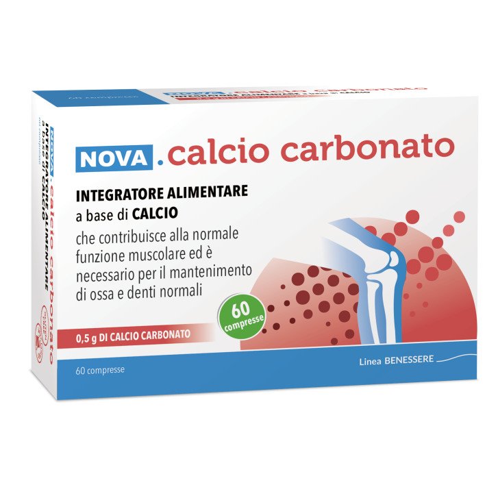 Calcio Carbonato Integratore per Ossa e Denti 60 Compresse - Nova Argentia Calcio Carbonato Integratore per Ossa e Denti 60 Compresse - Nova Argentia