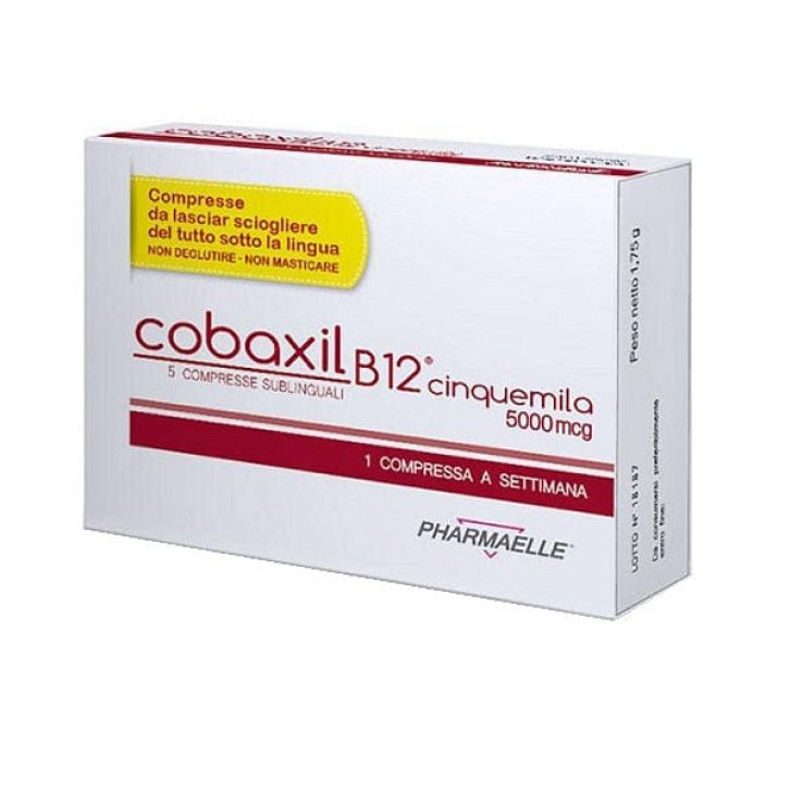Cobaxil B12 Integratore Vitamina B12 5000 mcg 5 Compresse Sublinguali - Pharmaelle