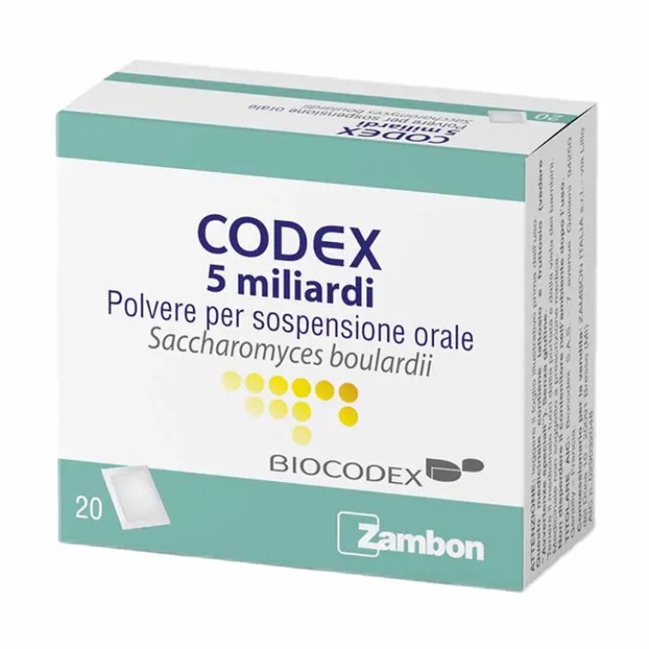 Codex Probiotico Saccharomyces boulardii 5 Miliardi 20 Bustine 250mg
