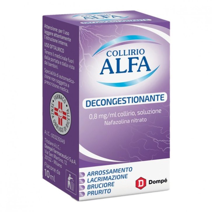 Collirio Alfa Decongestionante Occhi Arrossati e Irritati 10ml 0,8 mg/ml