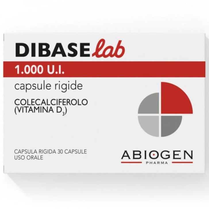 Dibaselab Integratore Vitamina D3 1000 UI 30 Capsule Rigide - Abiogen Pharma