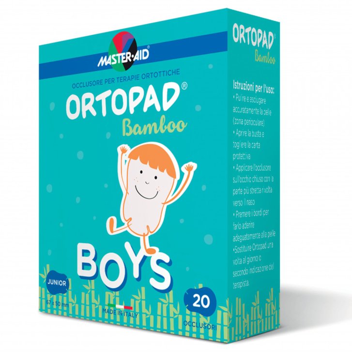 Ortopad Boys Cerotto Oculare Ortottica Cotone 5x6.7cm 20 Pezzi - Master Aid