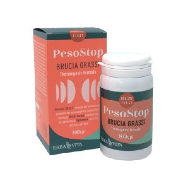 PesoStop Integratore Brucia Grassi Controllo Peso 80 Compresse - Erba Vita