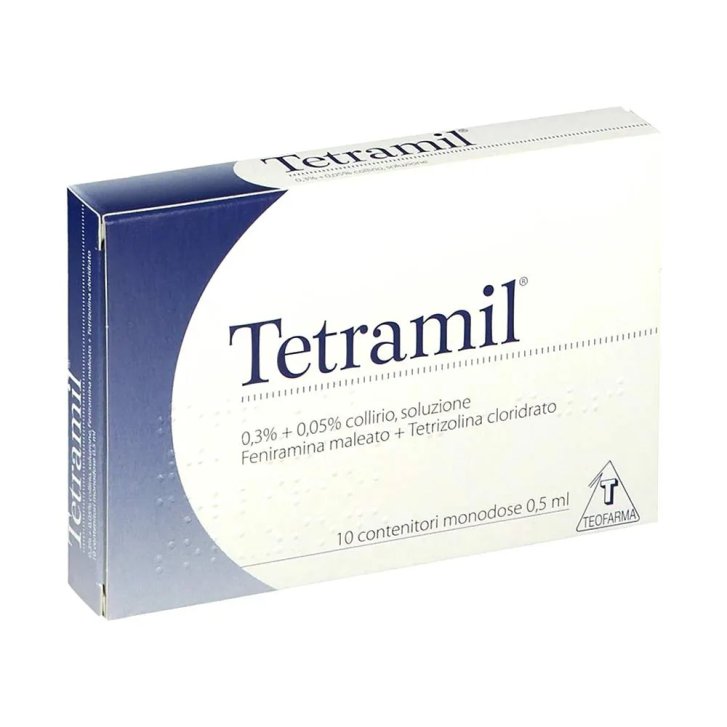 Tetramil Collirio Allergie e Infiammazioni Congiuntiva 10 Flaconcini Monodose 0,5ml - Teofarma