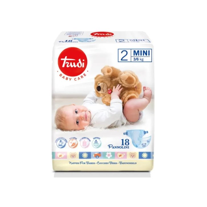 Pannolini Baby Care Mini Taglia 2 per Bambini 3-6kg 24 pezzi - Trudi