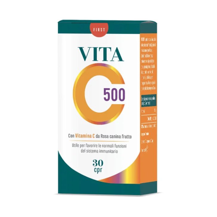 Vita C 500 Integratore Vitamina C Rosa canina Sistema Immunitario 30 Compresse - Erba Vita