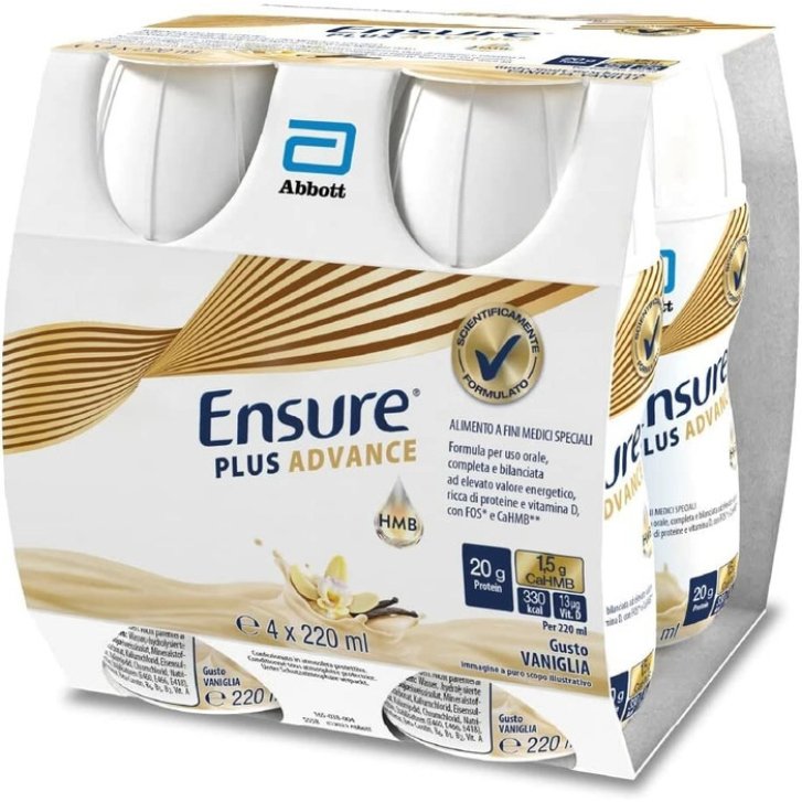 Ensure Plus Advance Integratore Ipercalorico Gusto Vaniglia 4x220ml - Abbott