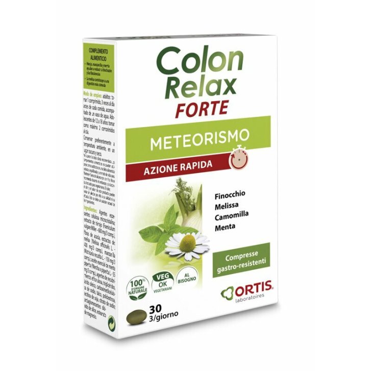 Colon Relax Forte Integratore per Meteorismo e Comfort Digestivo 30 Compresse - Ortis