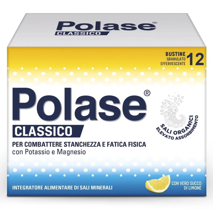 Polase Limone Integratore di Potassio e Magnesio, 12 Bustine - Polase