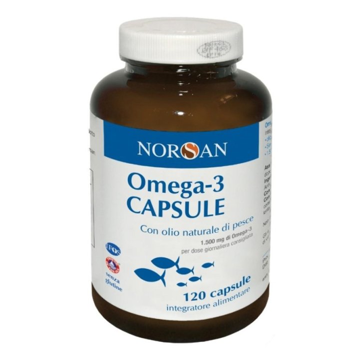 Omega-3 Integratore Cuore con Olio di Pesce EPA DHA 120 Capsule - Norsan