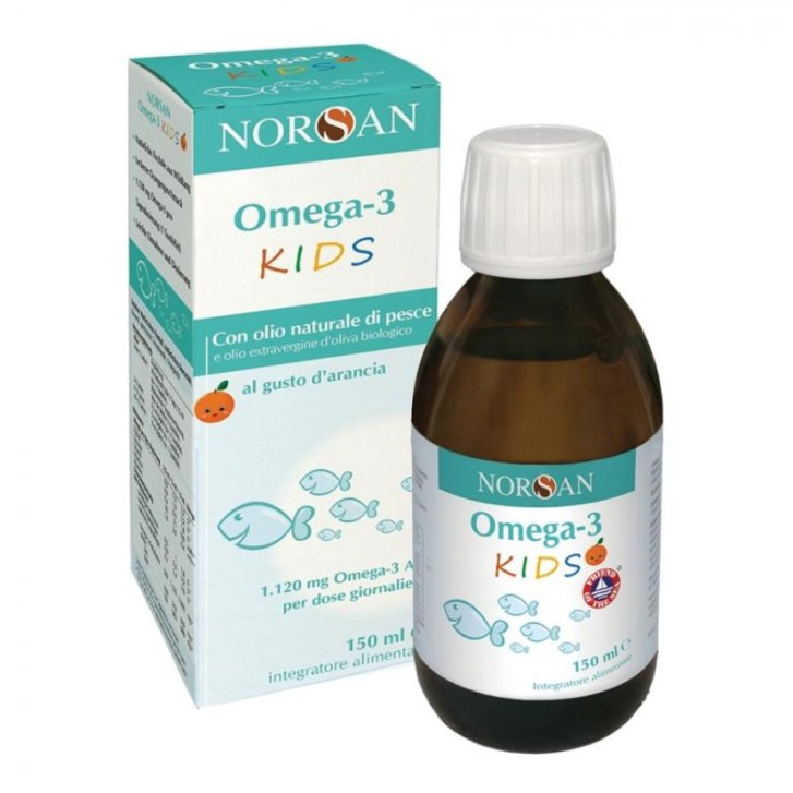 Omega 3 Kids Integratore Alimentare per Bambini Gusto Arancia 150ml - Norsan