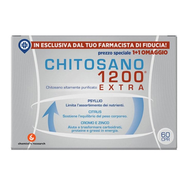 Chitosano 1200 Extra Integratore Controllo Peso 60 Compresse - Chemist\'s Research