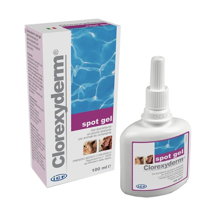 Clorexyderm Spot Gel Disinfettante Idratante per Cani e Gatti 100ml - ICF