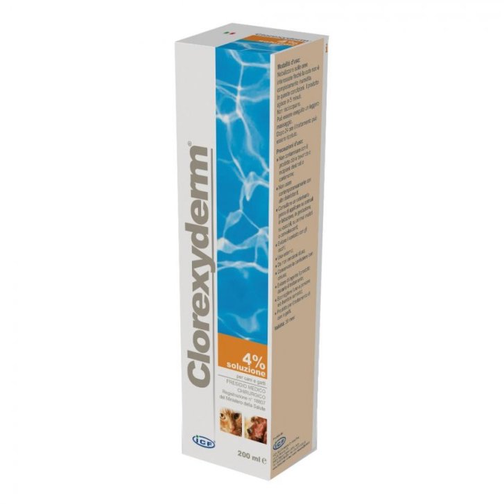 Clorexyderm Soluzione Disinfettante 4% per Cani e Gatti 200ml - Clorexyderm