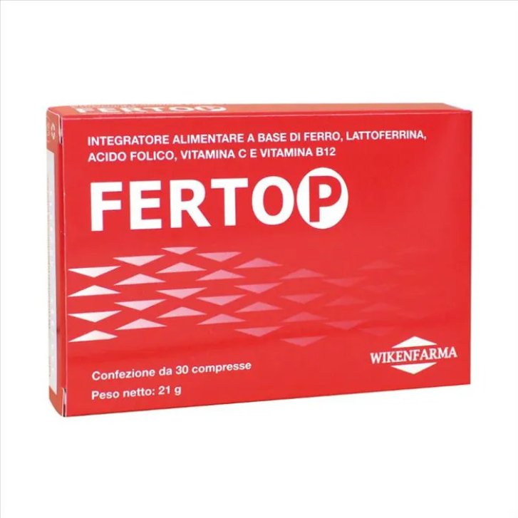Fertop Integratore Alimentare Ferro, Vitamina C e Acido Folico 30 Compresse - Wikenfarma