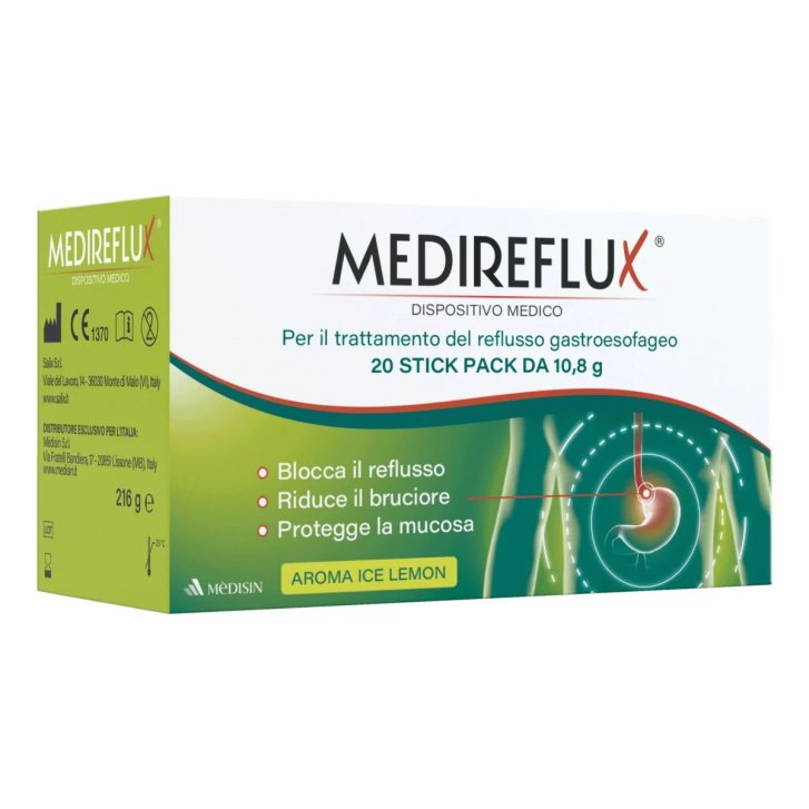 Medireflux Dispositivo Medico Trattamento Reflusso Gastrico 20 Stick - Medisin