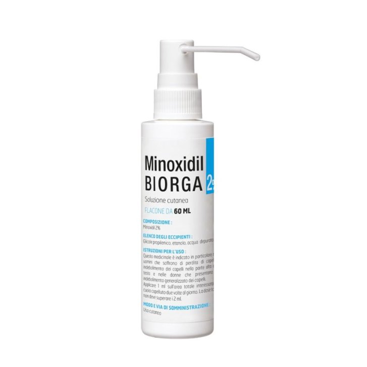 Minoxidil 2% Soluzione Cutanea Anticaduta Alopecia Androgenetica 60ml - Biorga