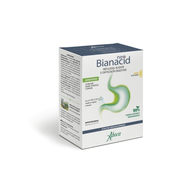 NeoBianacid Dispositivo Medico Reflusso Gastroesofageo 20 Bustine Limone - Aboca