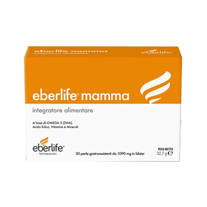 Eberlife Mamma Integratore Gravidanza Omega 3 DHA Acido Folico 30 Perle - Eberlife