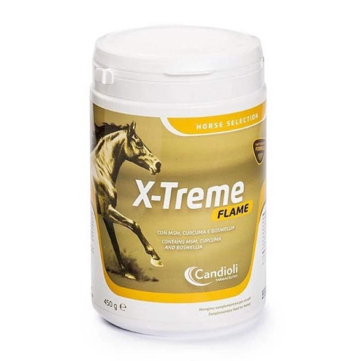 X-Treme Flame integratore per cavalli muscoli tendini e legamenti polvere 450g - Candioli