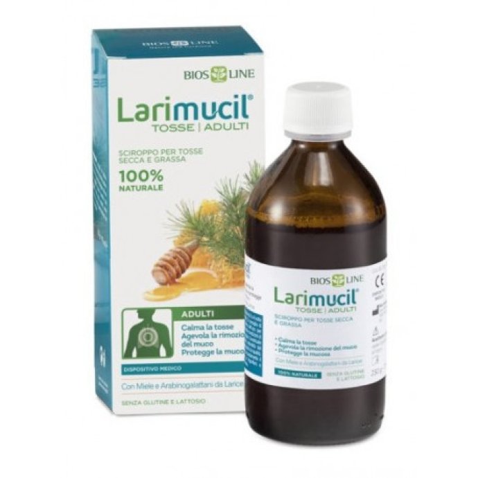 Larimucil Tosse Adulti Sciroppo Dispositivo Medico per Tosse Secca e Grassa 175ml - Bios Line