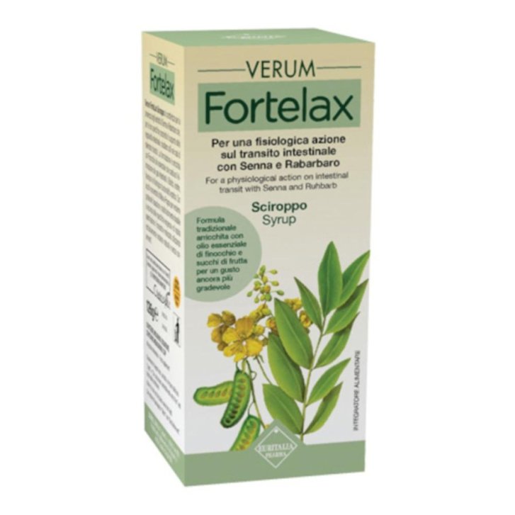 Fortelax integratore lassativo sciroppo transito intestinale con Senna e Rabarbaro 126g - Verum