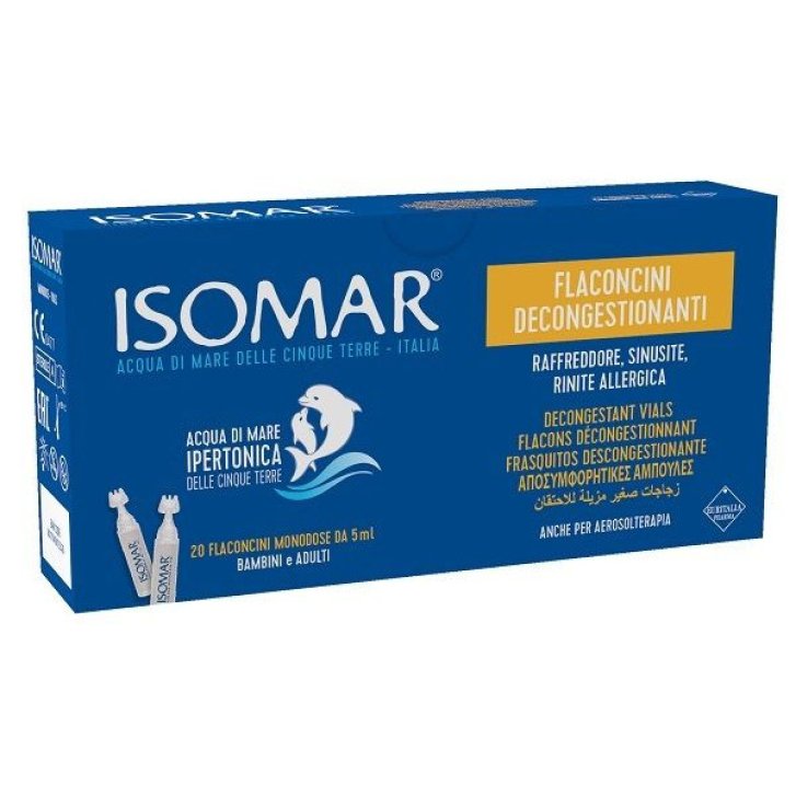 Isomar flaconcini decongestionanti soluzione ipertonica nasale acqua di mare 20x5ml - Isomar