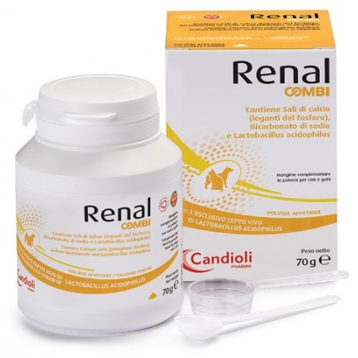 Renal Combi mangime complementare funzionalità renale per cani e gatti polvere 70g - Candioli