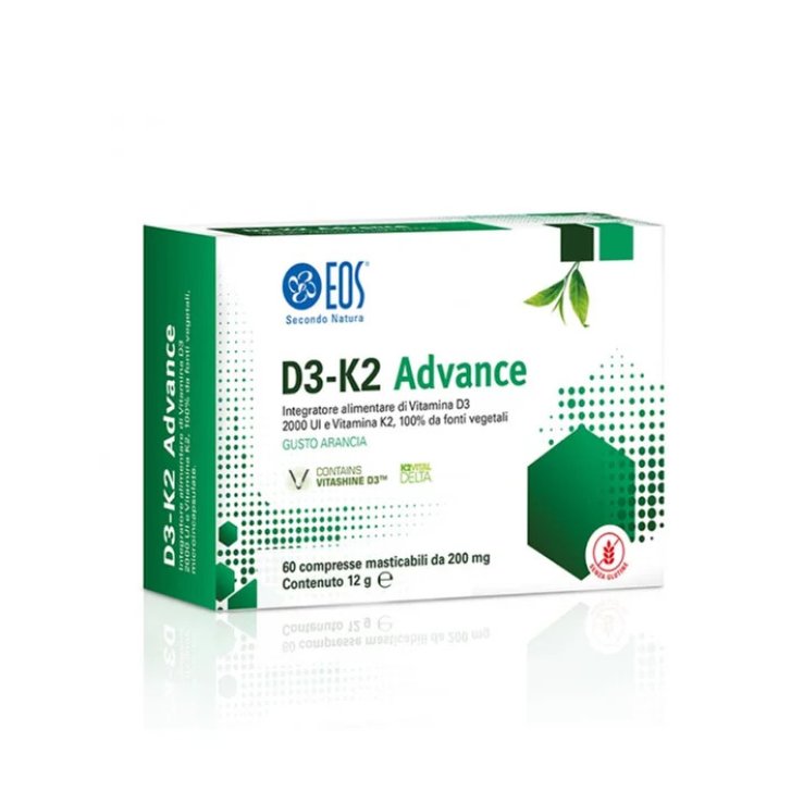 D3-K2 Advance Integratore Supporto Ossa e Sistema Cardiovascolare 60 Compresse Masticabili - Eos